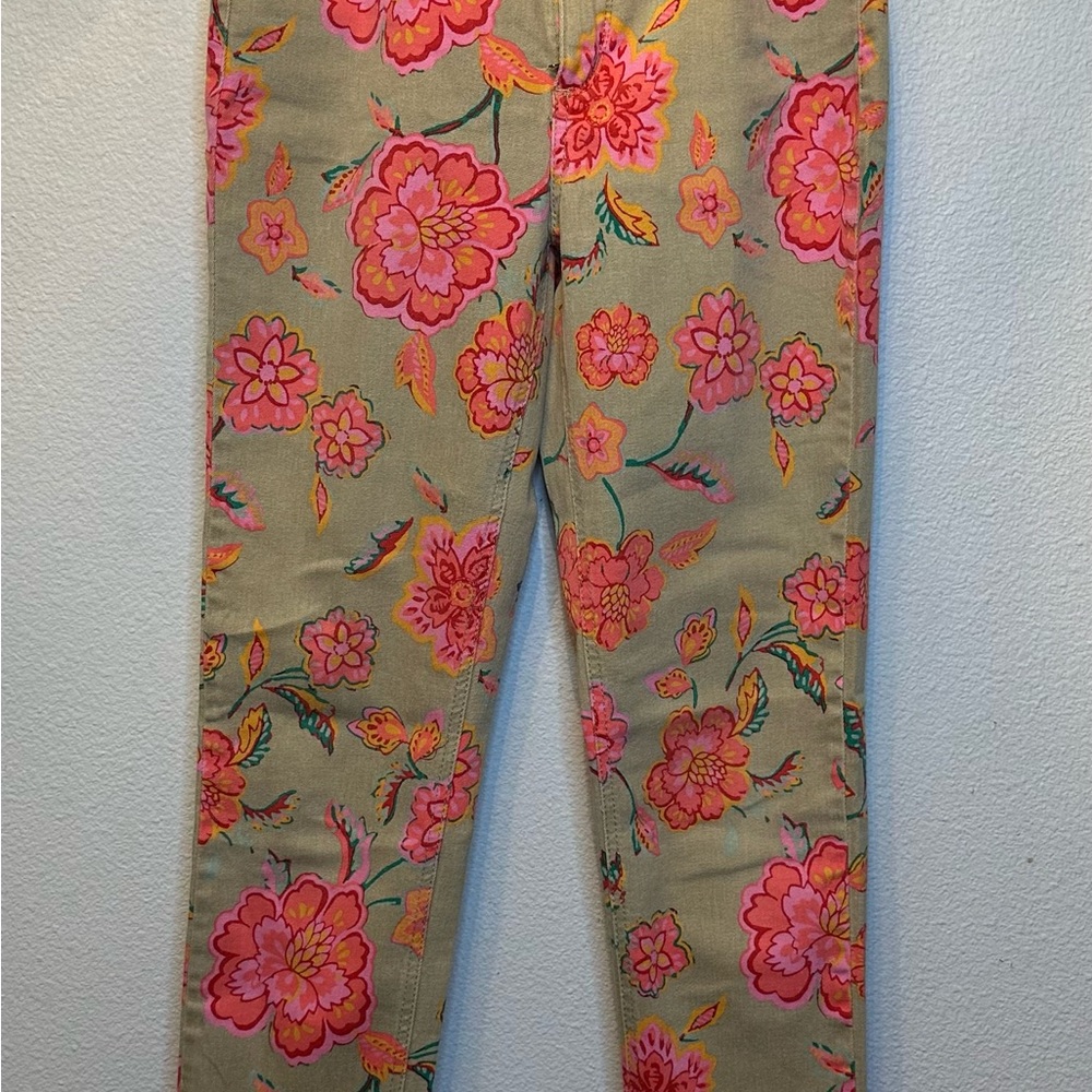 Jones New York Floral Ankle Pants with Pink and Orange Accents